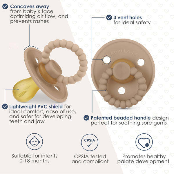 Pacifier + Clip Set, Camel