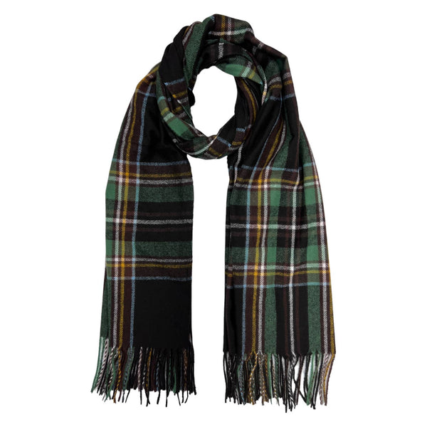 Scarf, Tartan Woven w/Tassels: Black