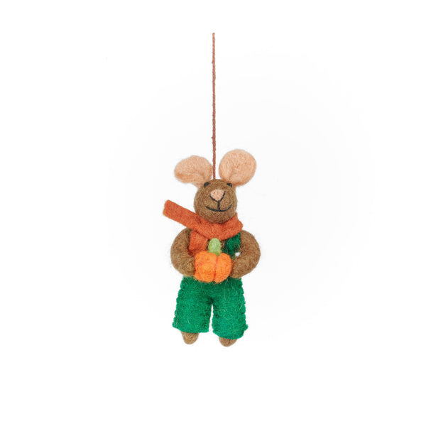 Ornament, Felt, Pumpkin Harvest Mouse
