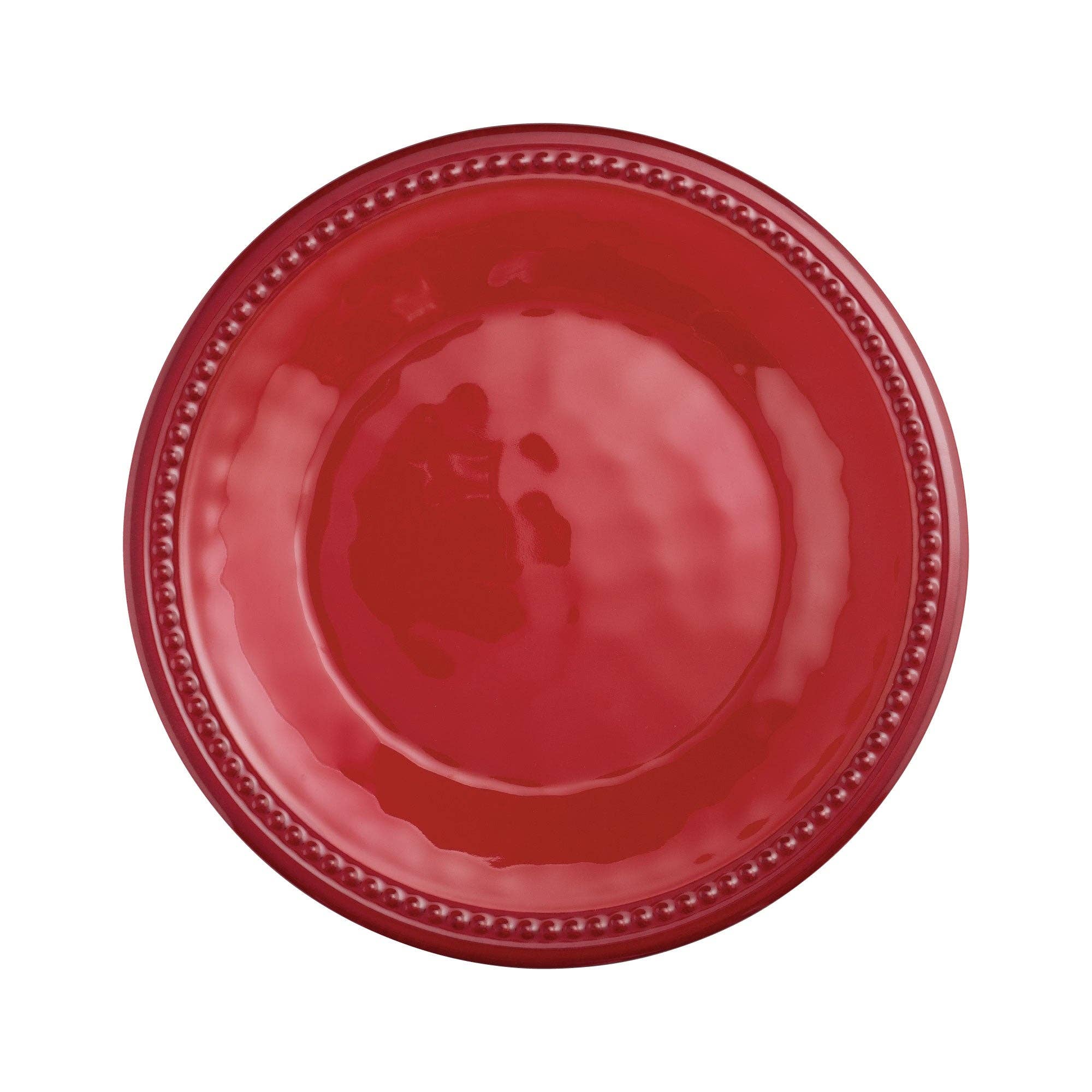 Melamine Beaded 8 1/2" Plate, Red