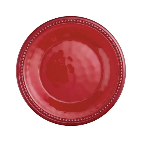 Melamine Beaded 8 1/2" Plate, Red