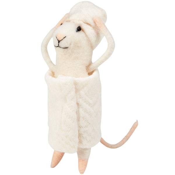 Ornament, Felt, Bathtime Mouse Critter