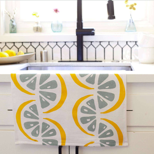 Lemon Slices Kitchen Towels, Set/3