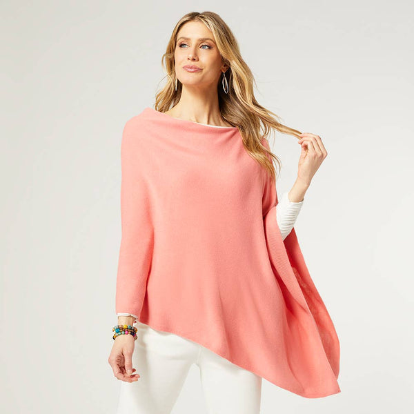 Poncho, Lightweight, Light Coral / One Size