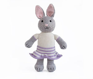 Plush, Knit Grey Bunny With Skirt