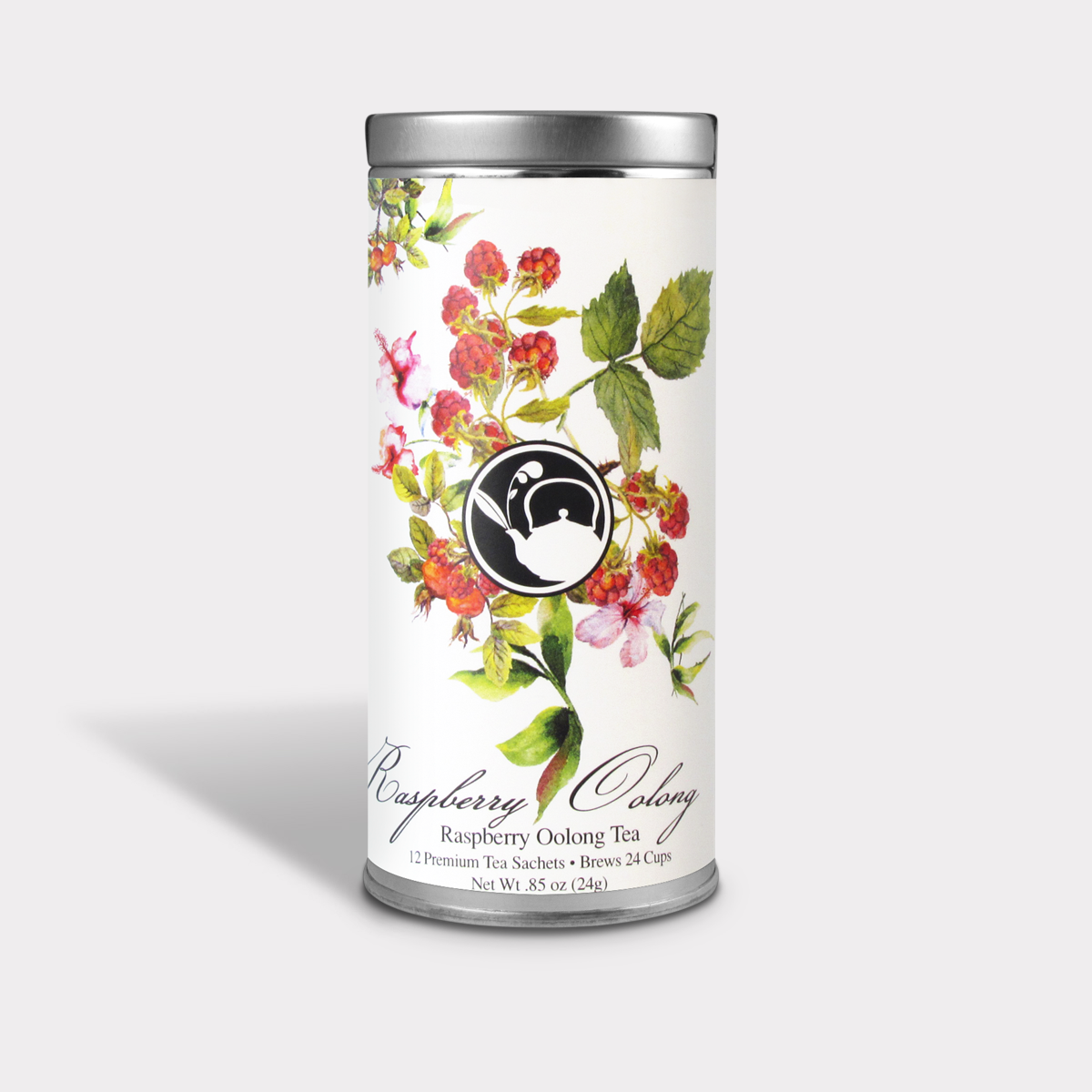 Tea Tin, Raspberry Oolong Tea - 12 Tea Sachets