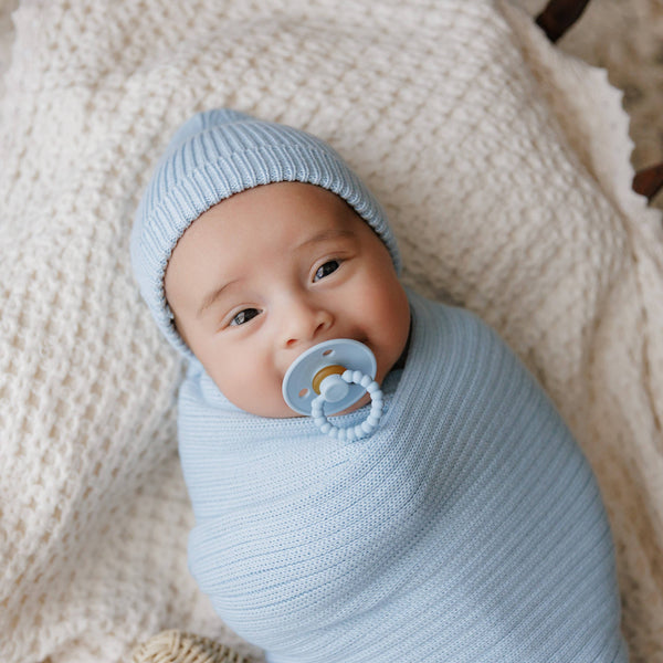 Pacifier + Clip Set, Sky Blue