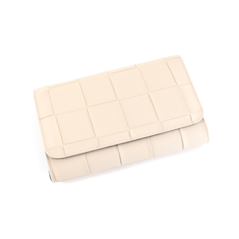 Clutch/Crossbody: 100% Leather,  Biege