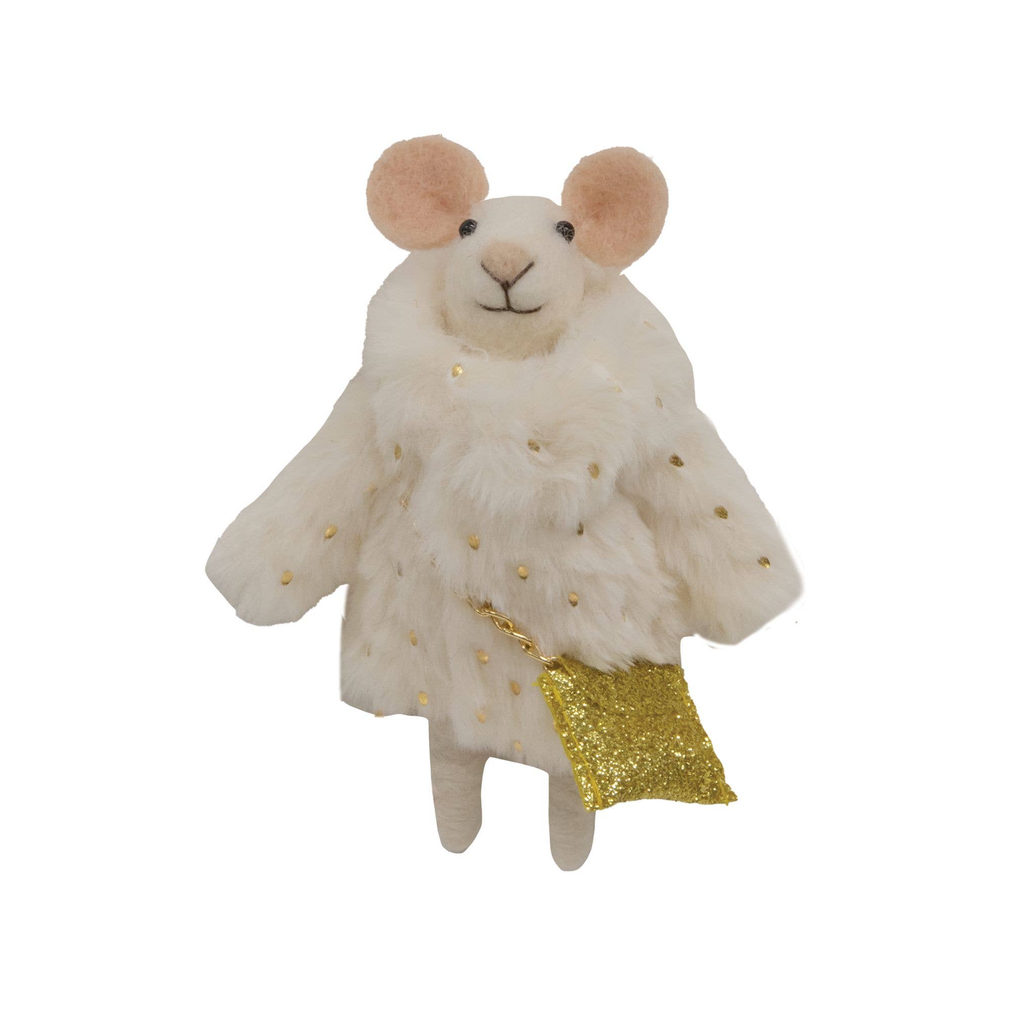 Felt Ornament, Christmas Fur Coat Mouse
