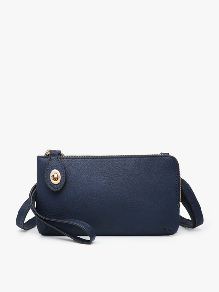 Crossbody/Wristlet w/ Twist Lock Closure: Navy