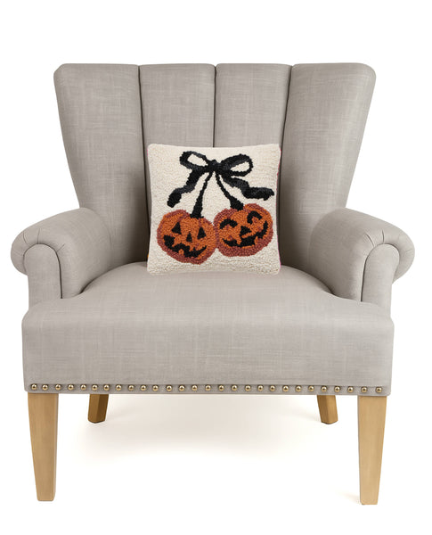 Pillow, Pumpkin Cherries Hook 10x10