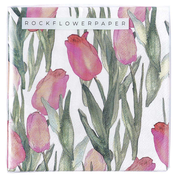 Napkins, Cocktail, Pink Tulips