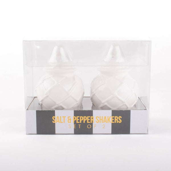 White Textured Jar Salt or Pepper Shaker