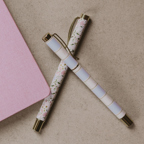 Pen Set, Floral Metal Set/2
