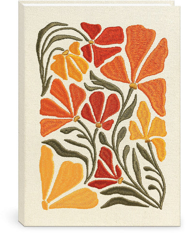 Journal, Fabric Embroidered Market Poppy