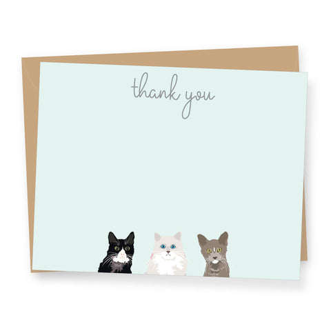 Boxed Flat Notes, Cats Thank You Set/8