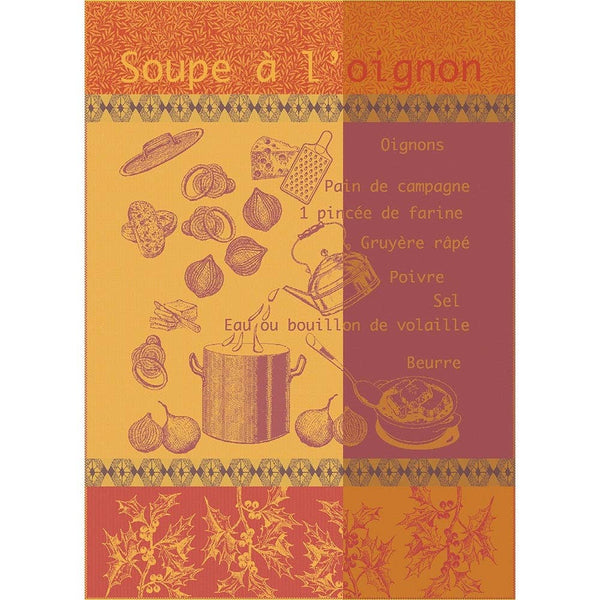 French Jacquard Tea Towels - Soupe A L'Oignon Rouille