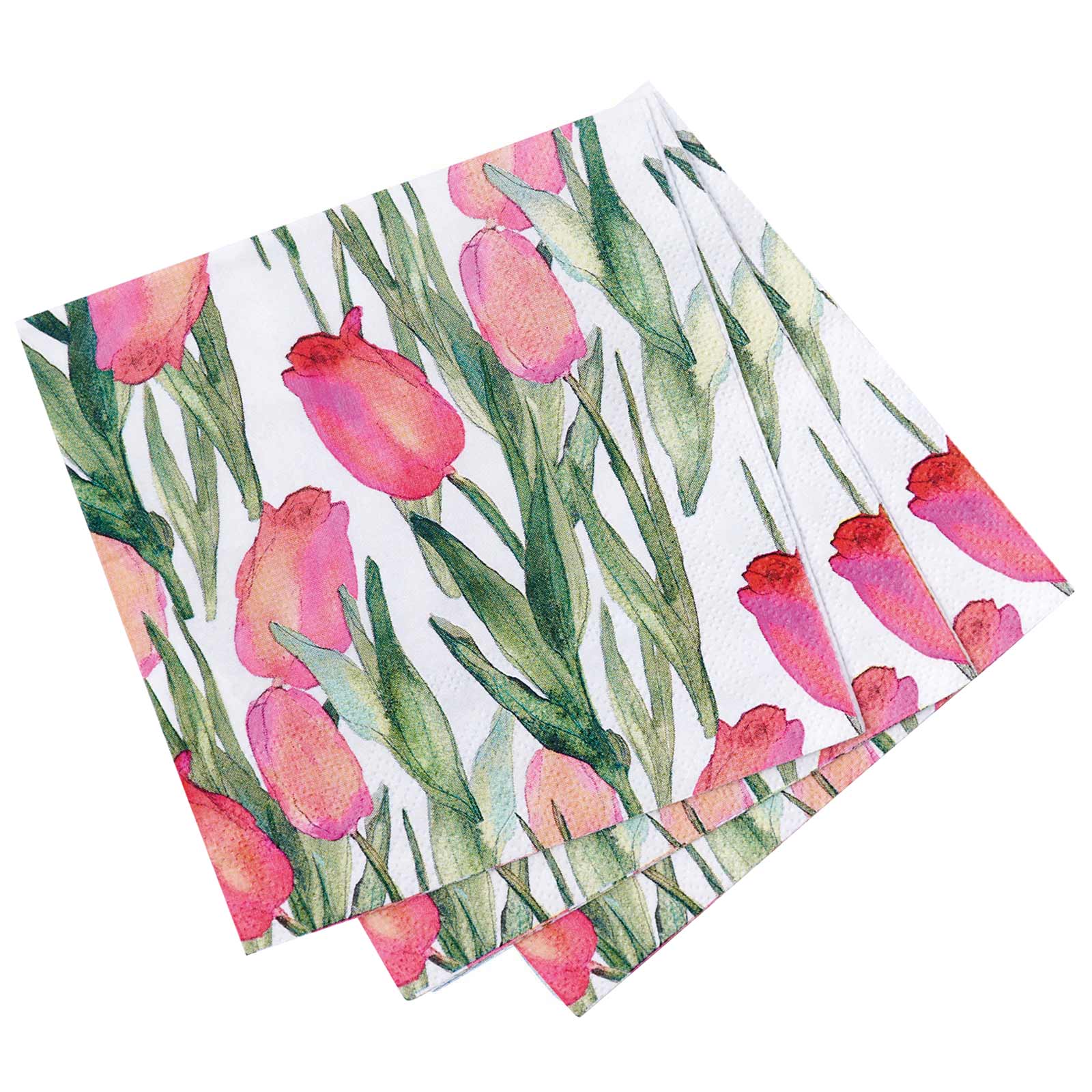 Napkins, Cocktail, Pink Tulips