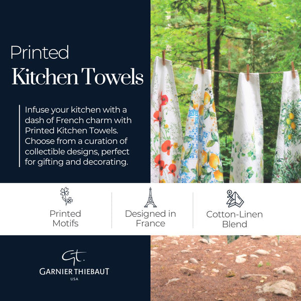 Tea Towel, Jardin Provencal Olive, Made in France