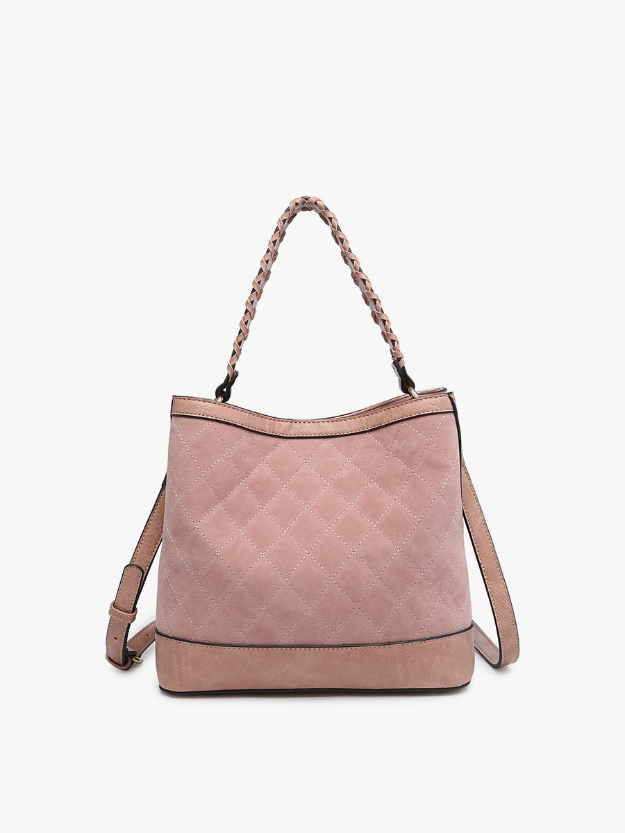 Purse, Maude Quilted Satchel: Mauve
