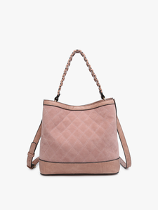 Purse, Maude Quilted Satchel: Mauve