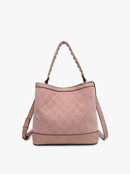 Purse, Maude Quilted Satchel: Mauve