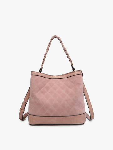 Purse, Maude Quilted Satchel: Mauve