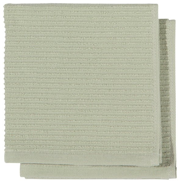 Dishcloths, Sage Green Ripple Set/2