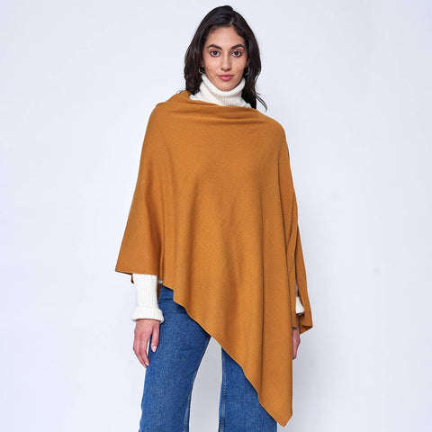 Poncho, Diamond Shape, Mustard