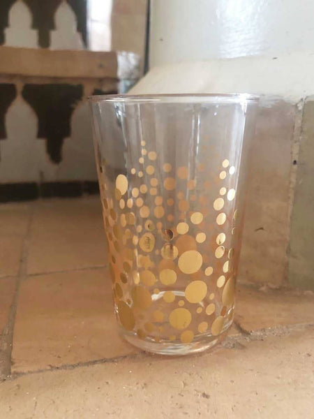 Glass, Moroccan Tea w/ Gold Spots, 6.5oz