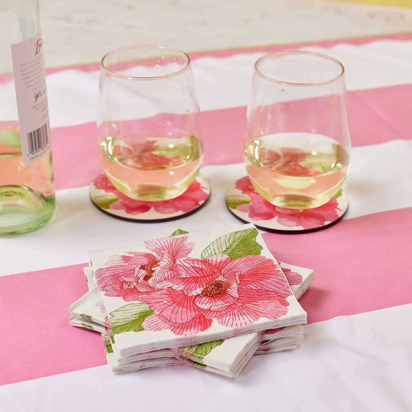 Pink Peony  Paper Cocktail Napkins