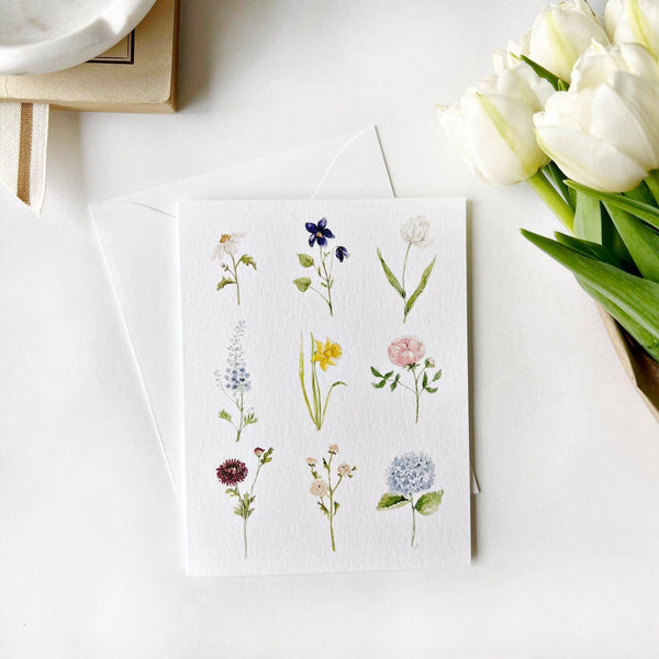 Boxed Cards, Garden Flowers Set/8