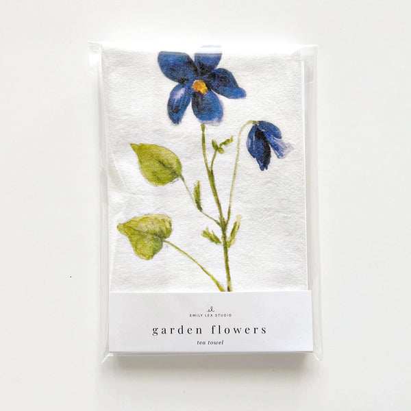 Tea Towel, Flour Sack Garden Flowers