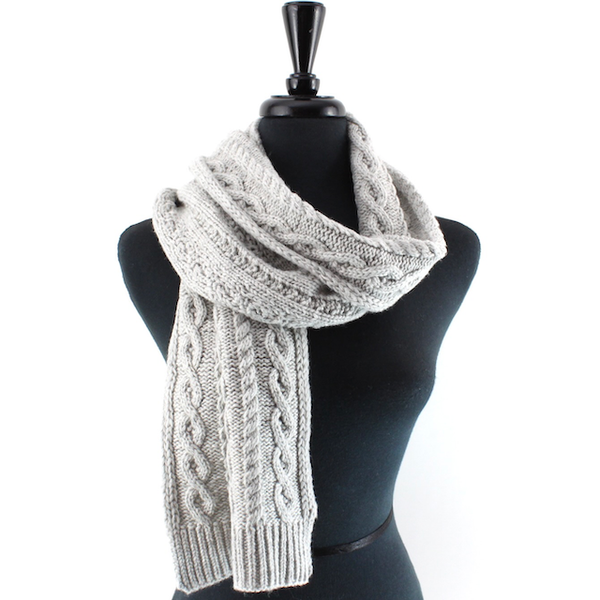 Scarf, Cable Knit Grey