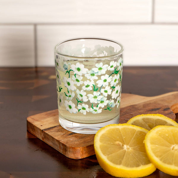 Magnolia Floral Short Juice Glass