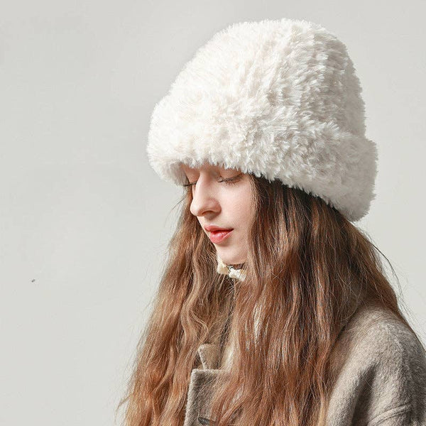 Knit Hat: Furry Winter White