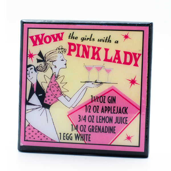 Coaster Set, Retro Cocktail Recipe Drink