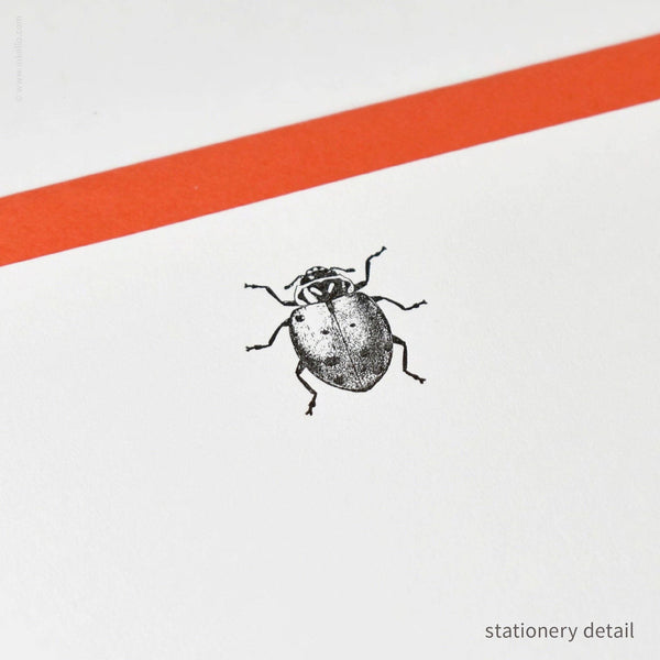 Flat Note Card Set with Black Ladybug
