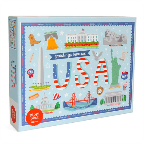 Puzzle, Greetings from the USA - 500 Piece Jigsaw