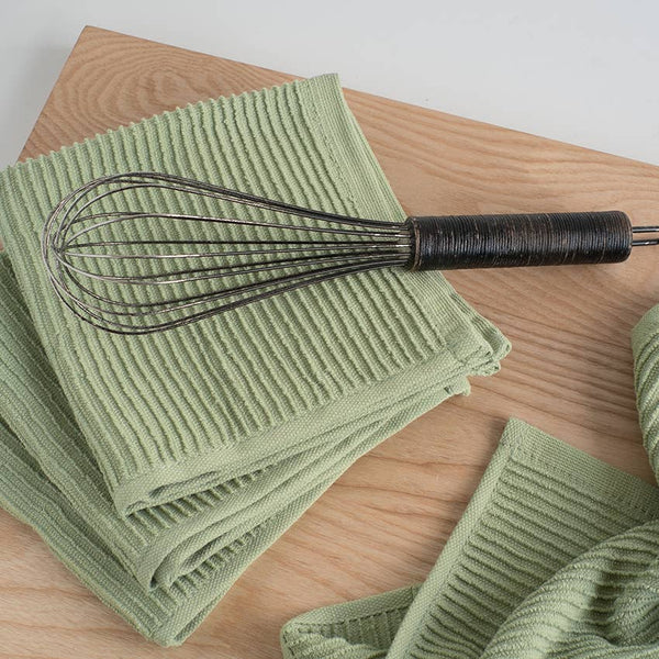 Dishcloths, Sage Green Ripple Set/2