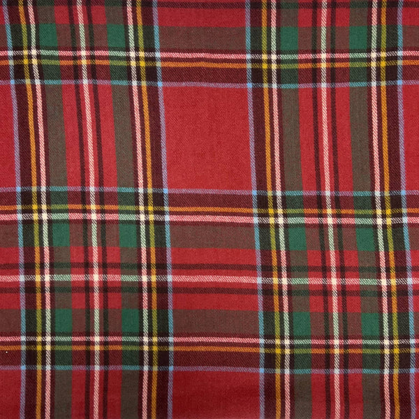 Scarf, Tartan Woven w/ Tassels: Red