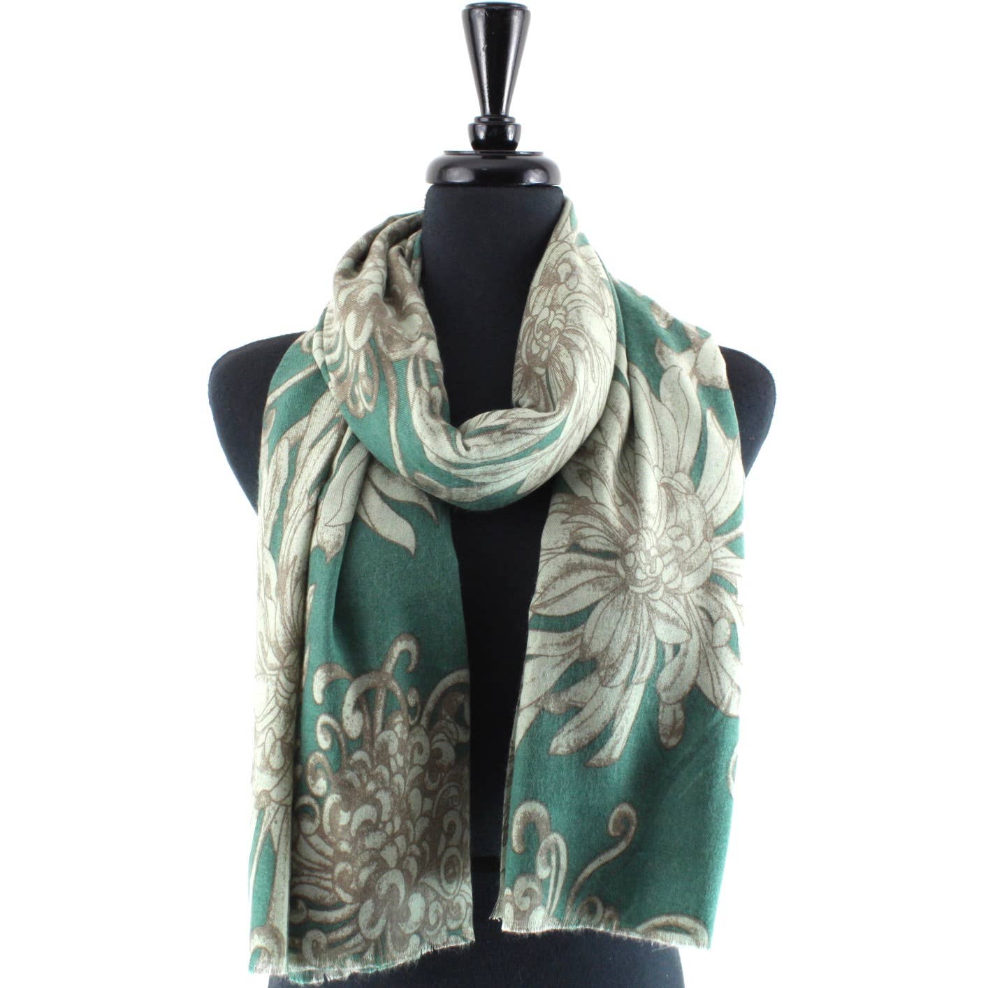 Scarf, Cashmere-Like Printed, Green