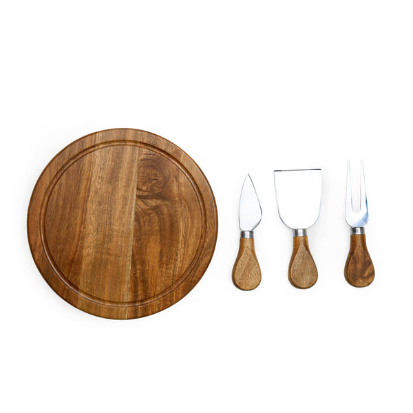Cheeseboard & Tool Set, Acacia Wood (Brie)
