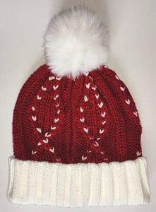 Beanie Hat w/ Pom Pom, Festive Red