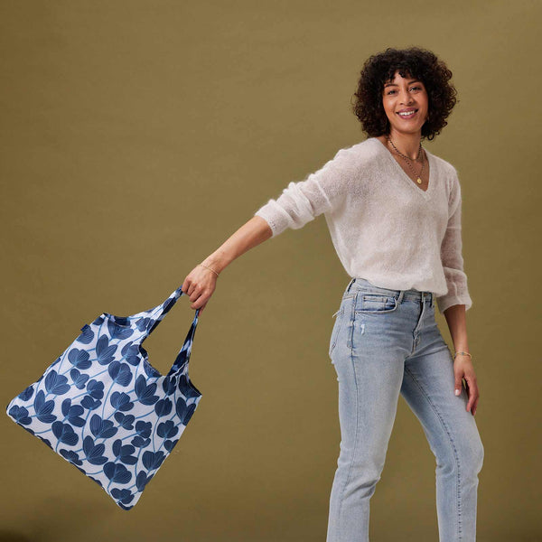 Reusable Shopper Tote, Modern Poppy