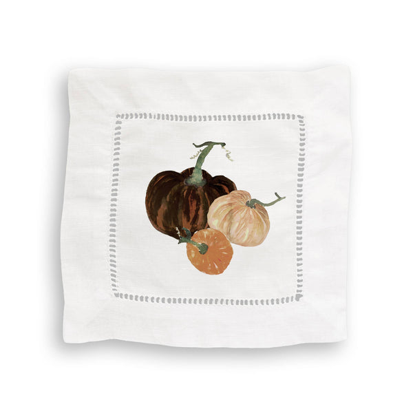 Linen Cocktail Napkin Set, The Perfect Pumpkins