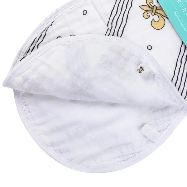 Burp Cloth and Bib, Fleur De Lis 2-in-1