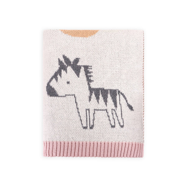 Baby Blanket, Organic Jacquard Alphabet, Pink