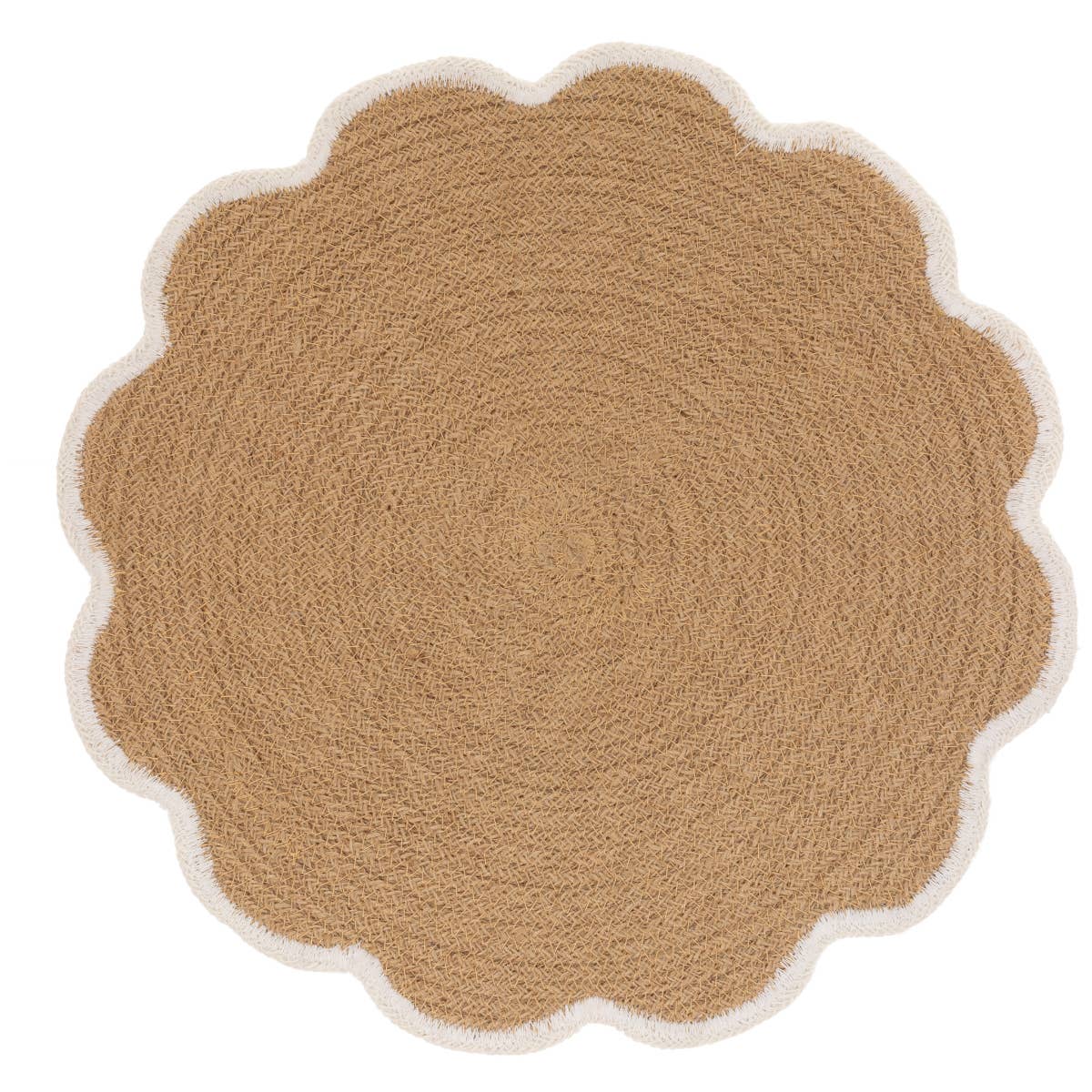 Placemat, 15" Dia Natural Scalloped Jute