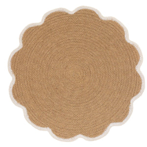 Placemat, 15" Dia Natural Scalloped Jute